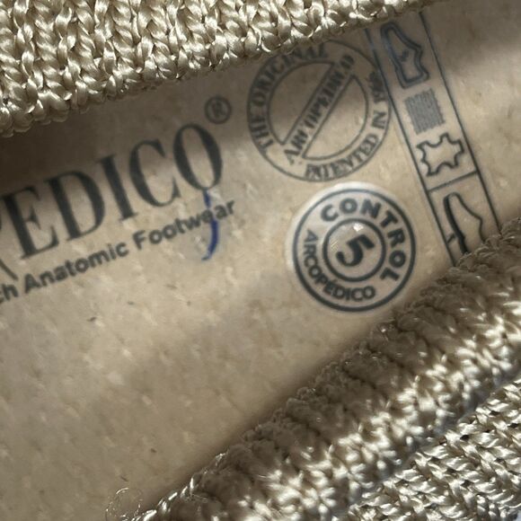 NEW Arcopedico Sz 43/10 Womens Tan Knit Mesh Slip On Loafers Sock Shoes Anatomic - Picture 14 of 15